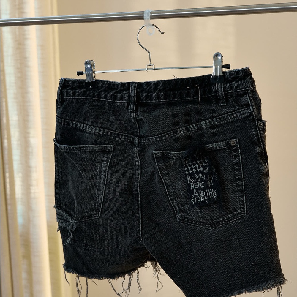 Ksubi Black Distressed Jean Shorts